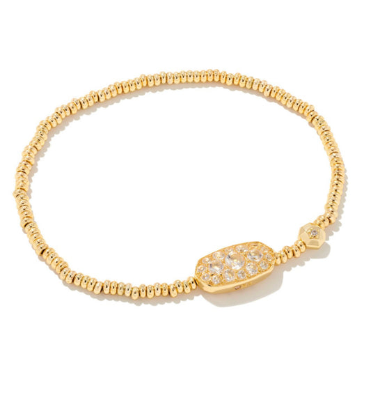 Kendra Scott| GRAYSON CRYSTAL STRETCH BRACELET GOLD WHITE CRYSTAL