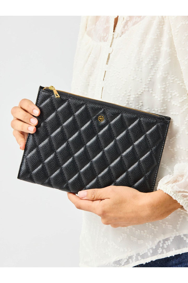 Mary Square Essential Quilted Organizer | Black