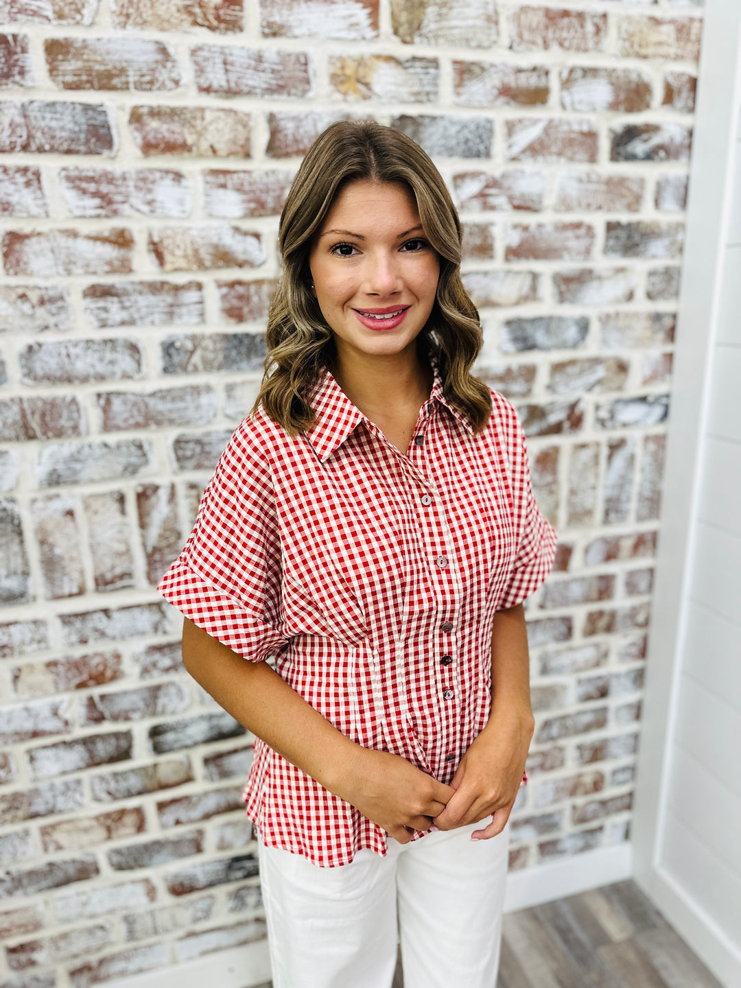 Cherry Check Top