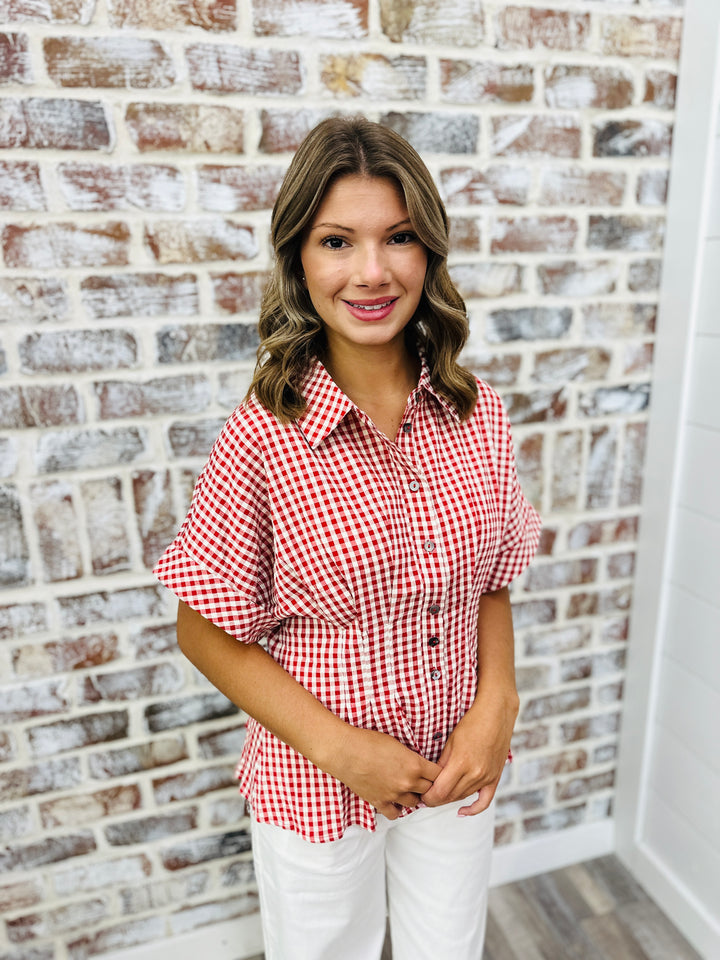 Cherry Check Top