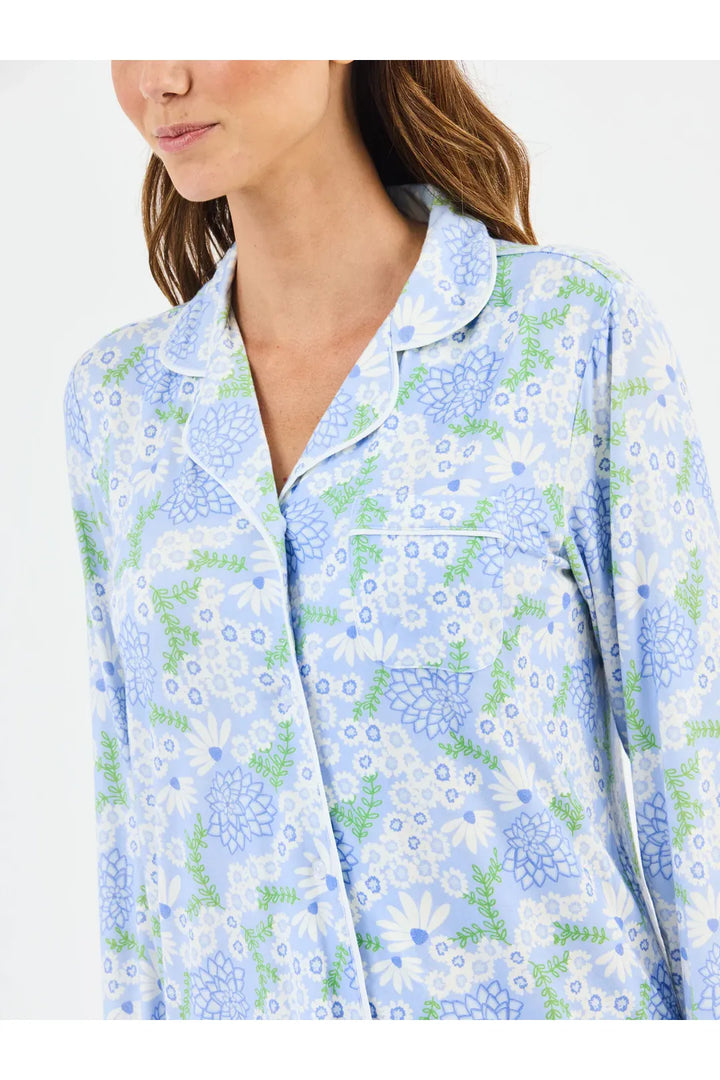 Mary Square Women's Charlotte Nightshirt | Daisy Chain Blue