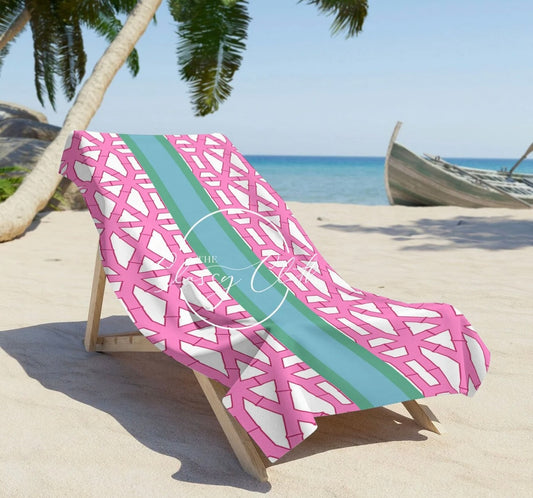 Printed Pink/Blue Beach Towel