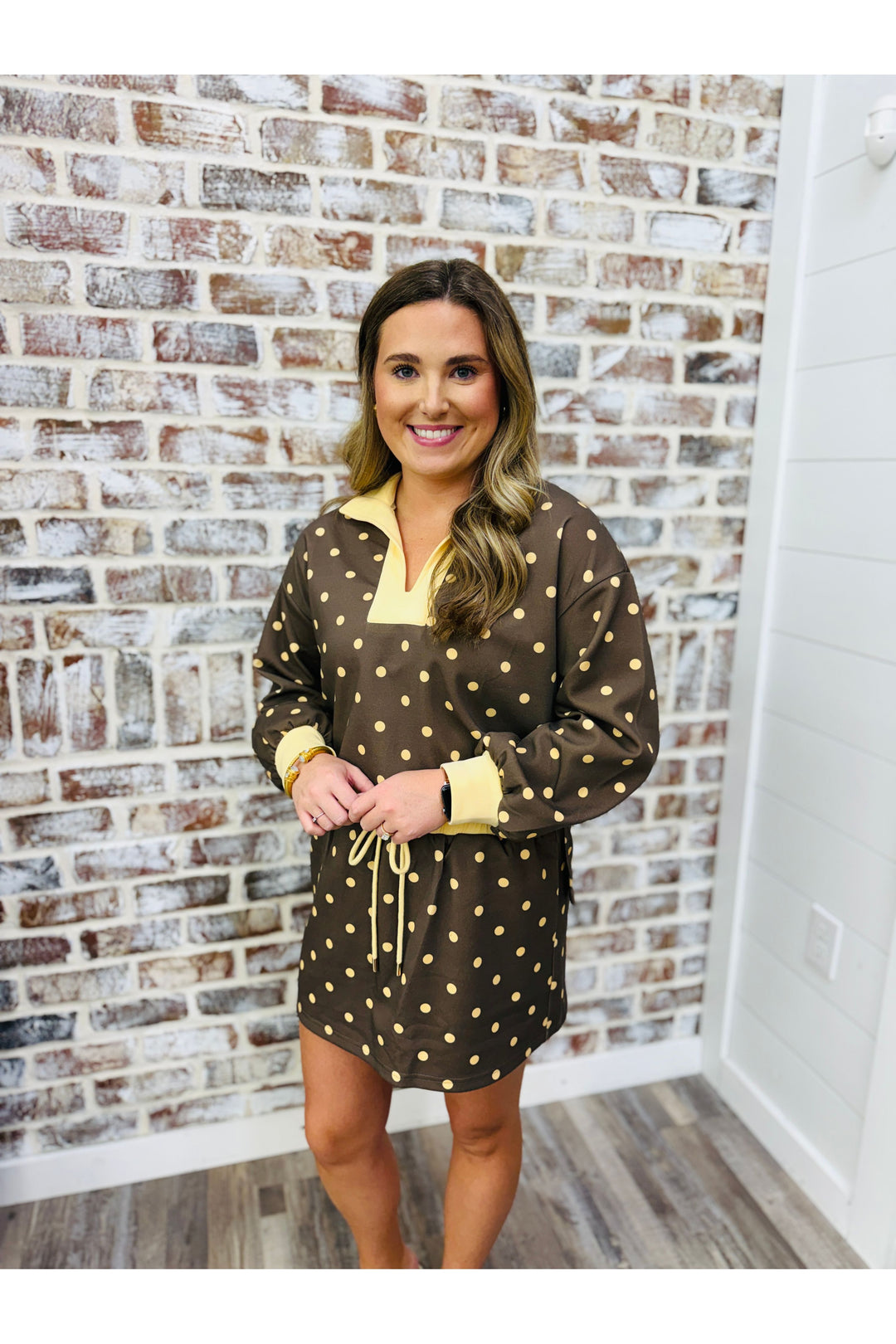 Mocha Gold Dot Skort Set