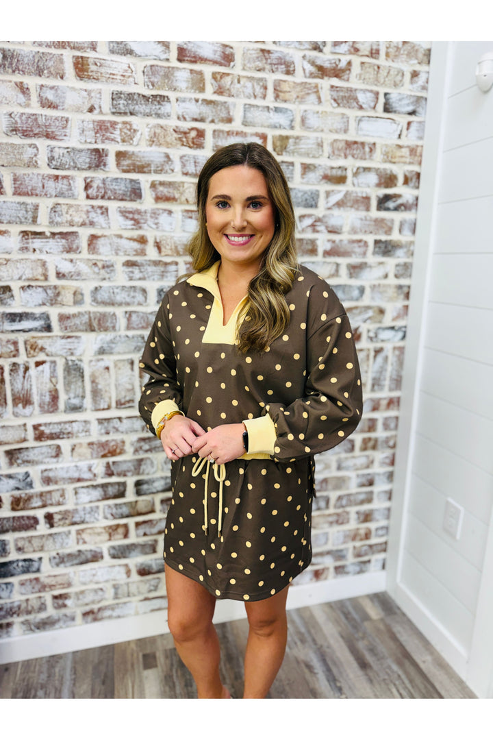 Mocha Gold Dot Skort Set