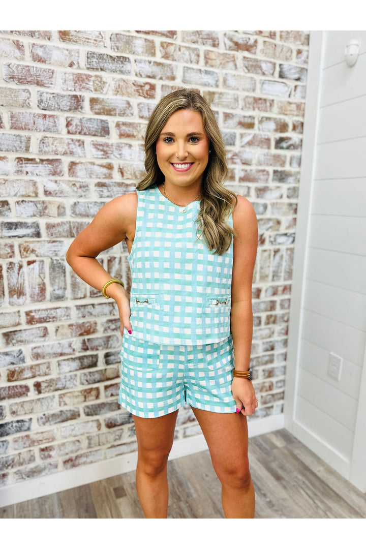 Mint For You Plaid Top