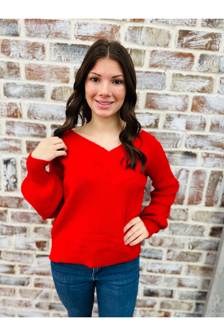Red VNeck Sweater