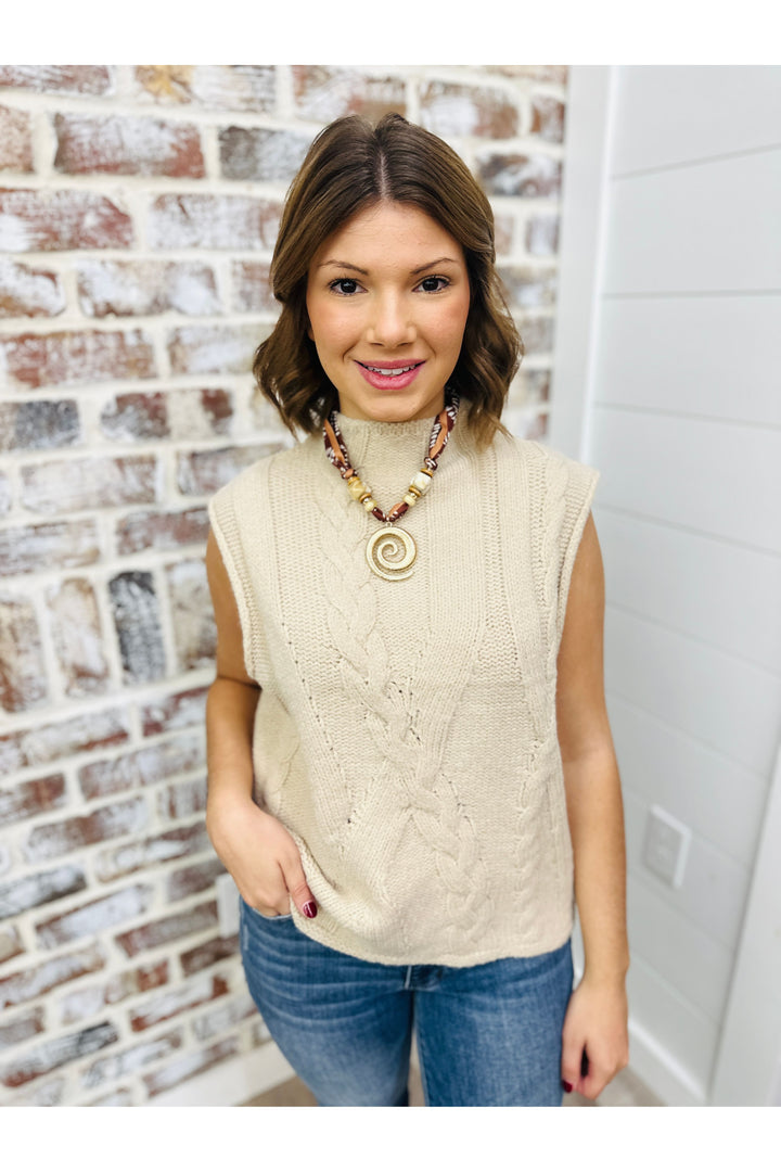 Oatmeal Knit Sweater Top