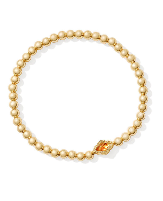 Kendra Scott| ABBIE BEADED STRETCH BRACELET GOLD MARBLED AMBER ILLUSION