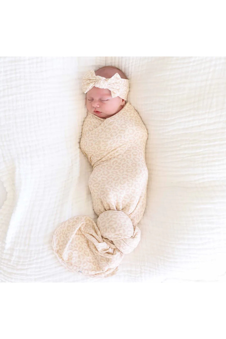 Lovely Leopard Bamboo Waffle Oversized Swaddle Blanket