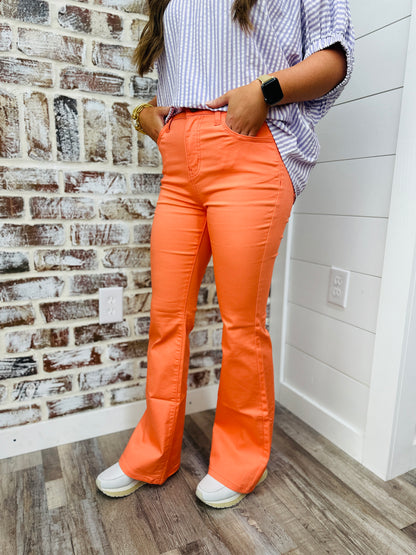 Coral~ High Rise Bootcut Jeans