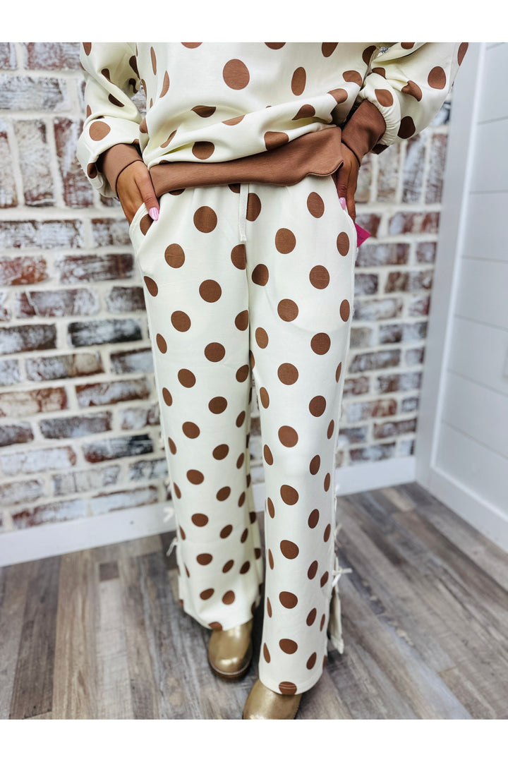 Brown Polka Dot Lounge Pants