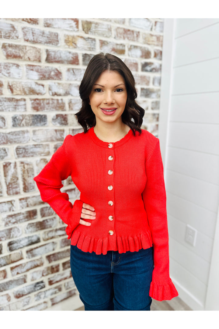 Poppy Red Sweater Top