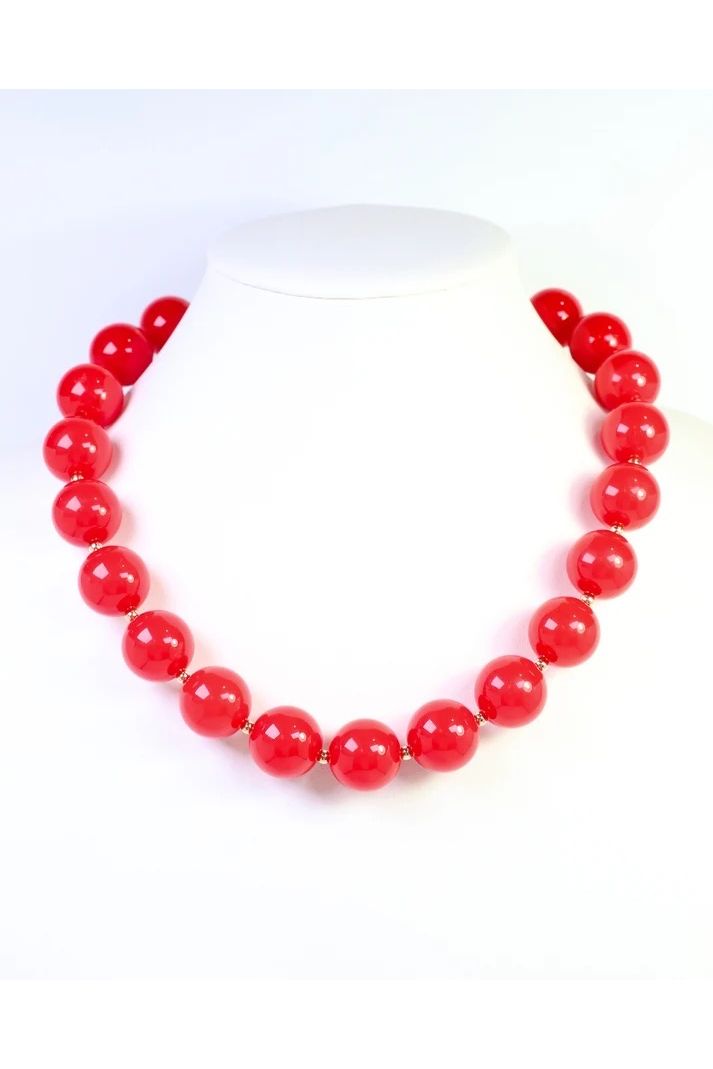 Megan Beaded Necklace Red