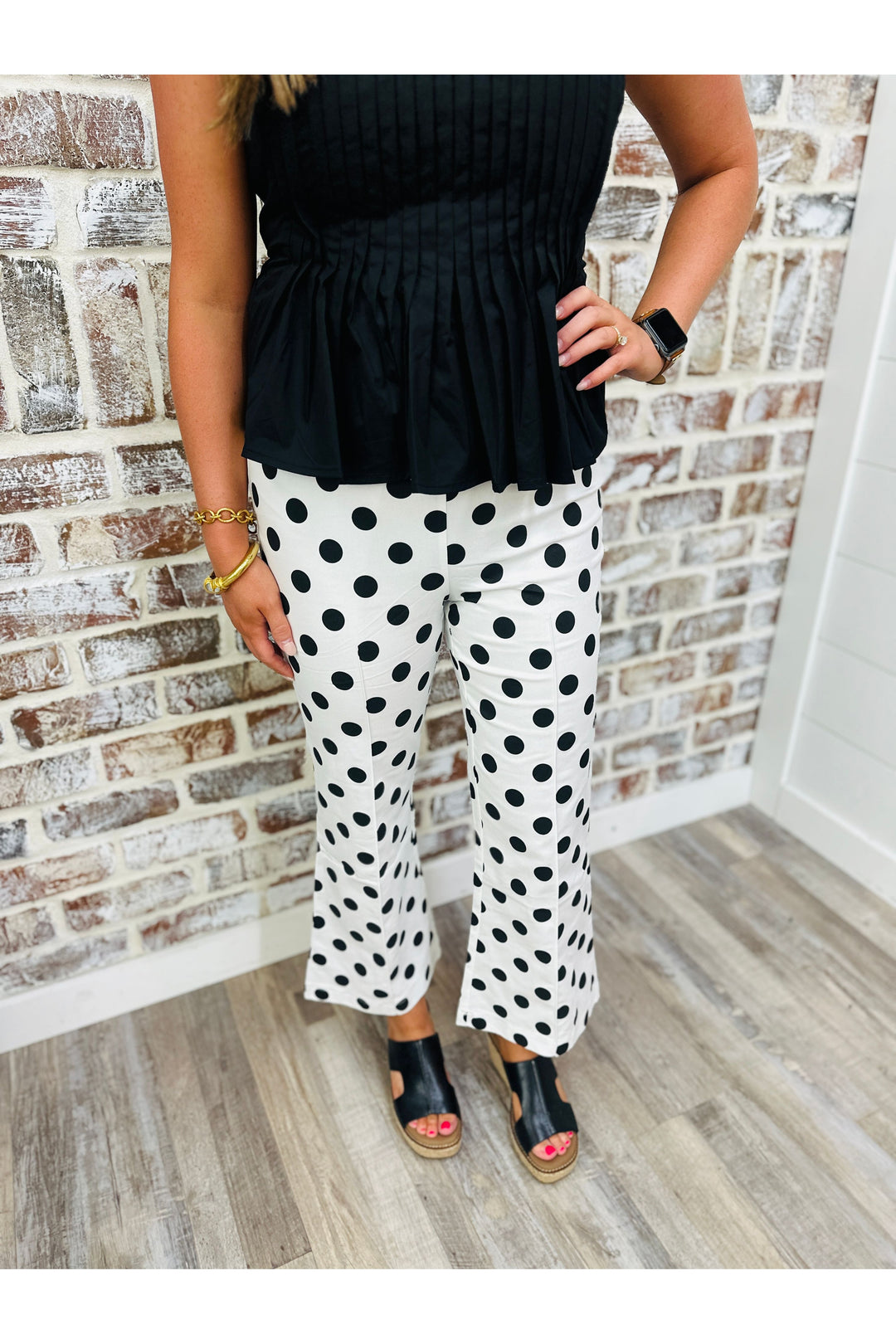 Flare Dot Crop Pants