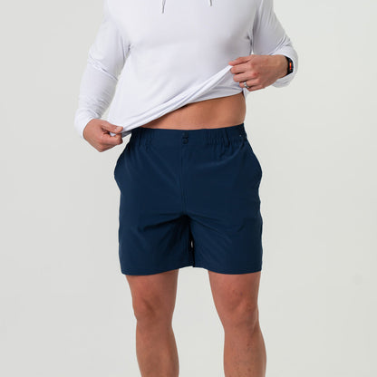 Burlebo | Everyday Short - Deep Water Navy Mayan Pocket