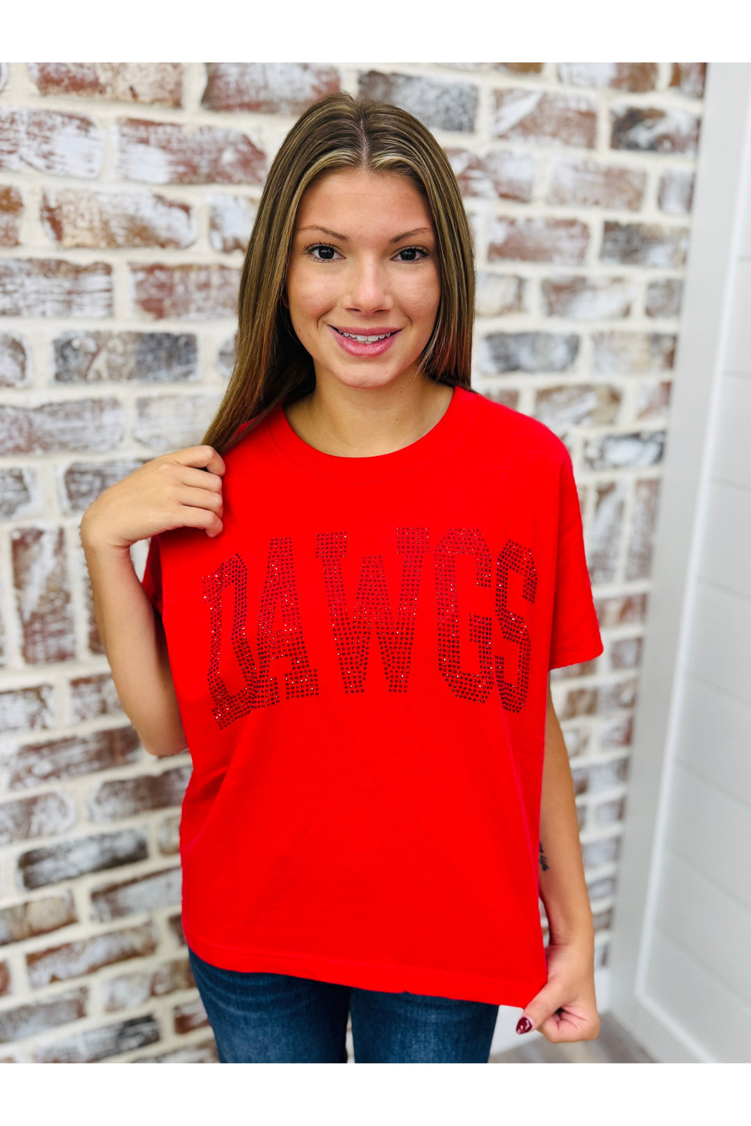 Stewart Simmons | The MVP Rhinestone Tee | Georgia Red