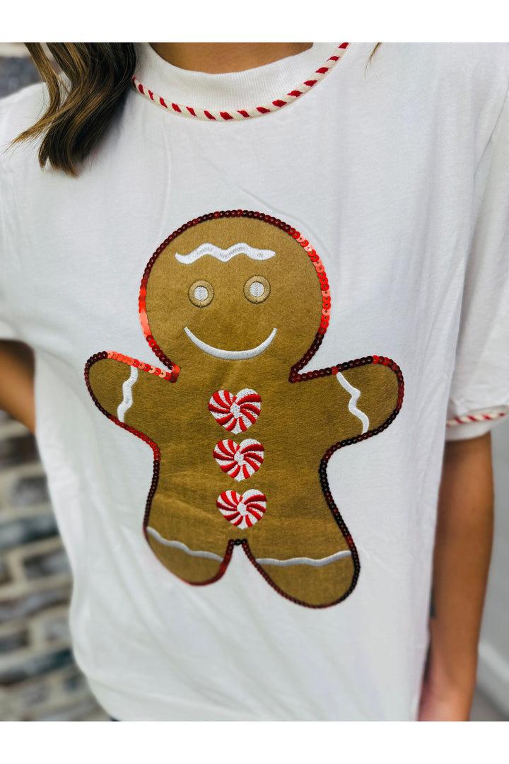 Gingerbread Man Patch Top