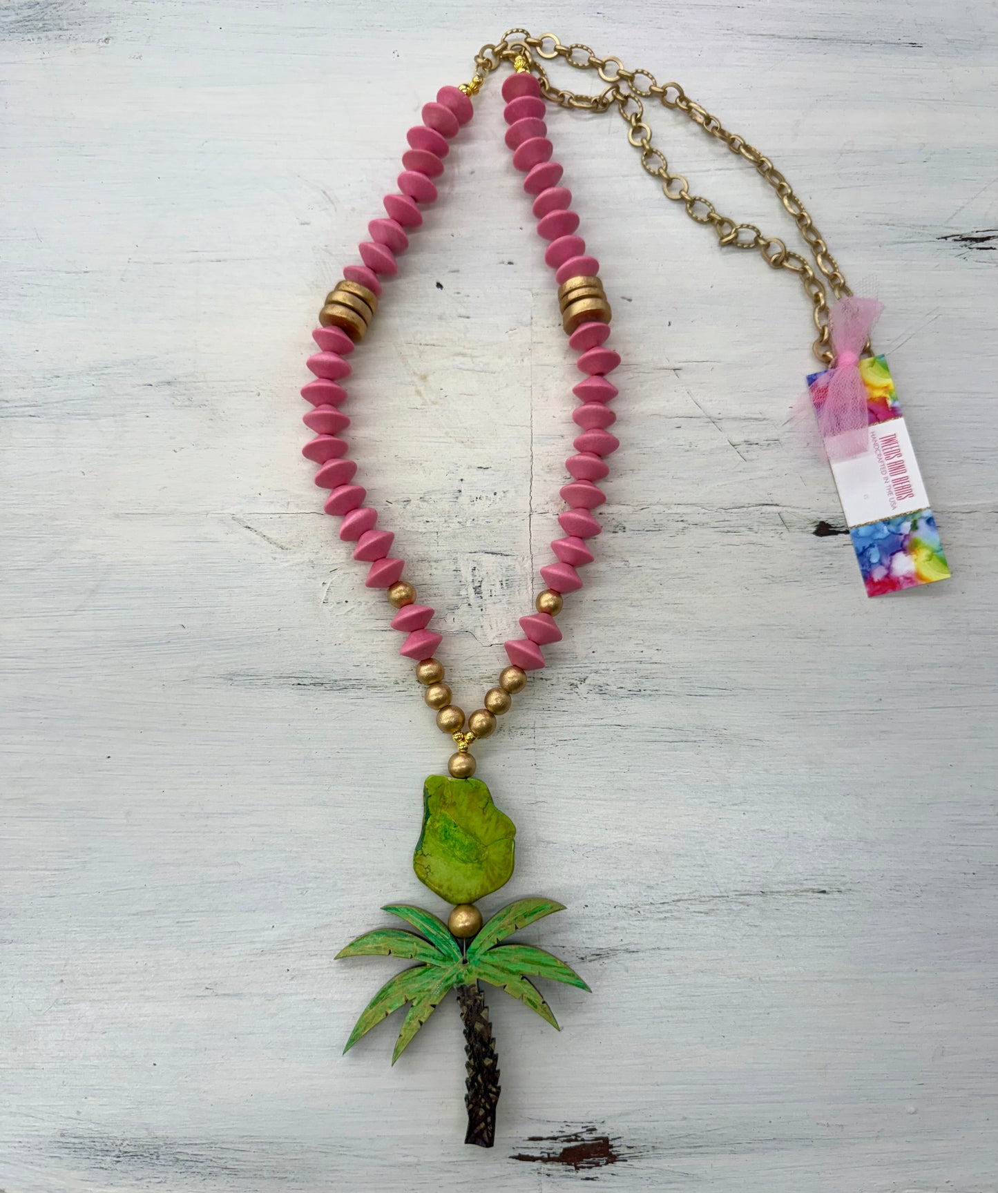 Palm Tree Handmade Necklace (long)