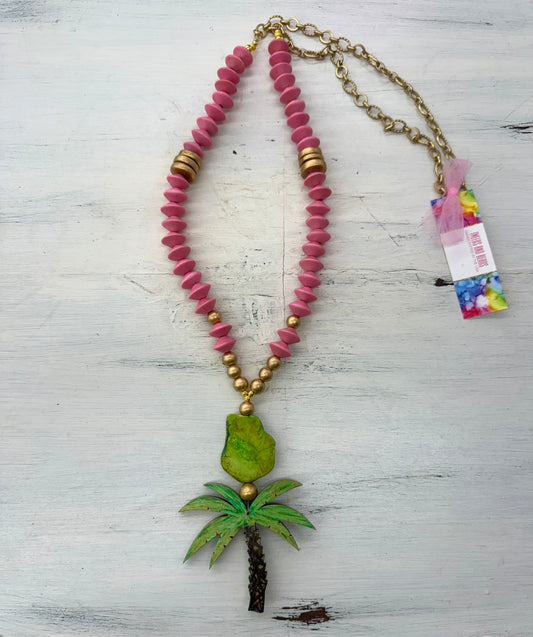 Palm Tree Handmade Necklace (long)