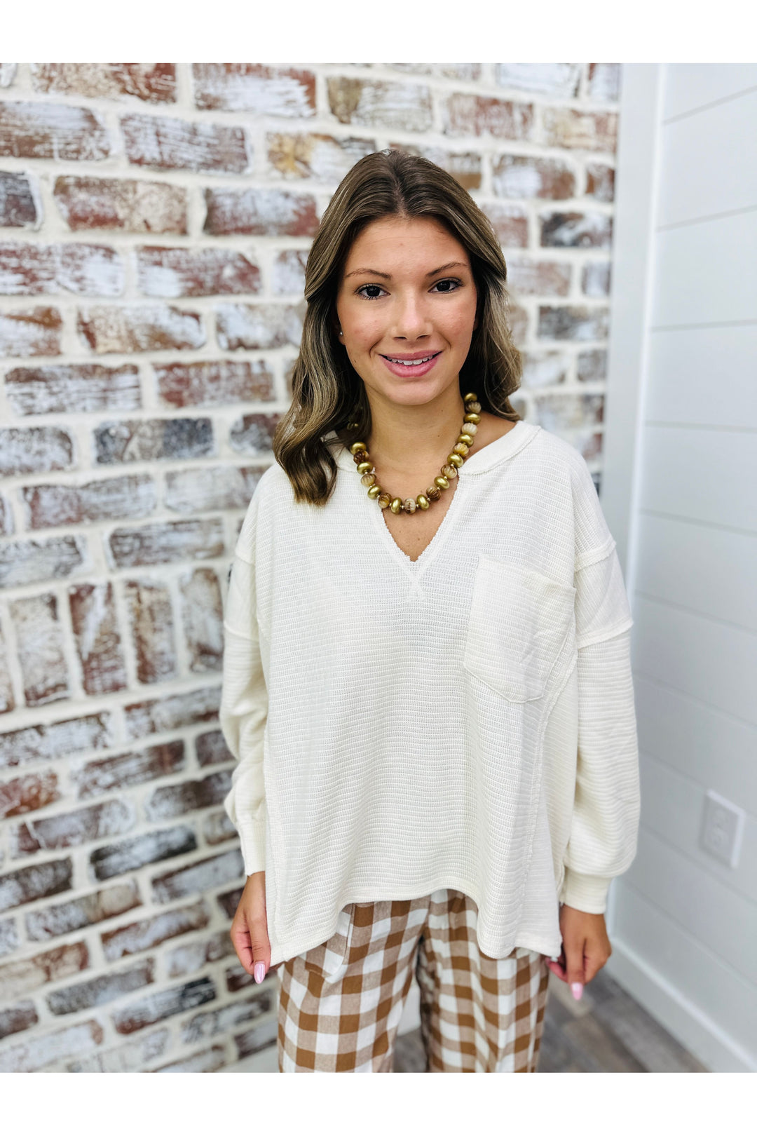 Oatmeal Patchwork Top