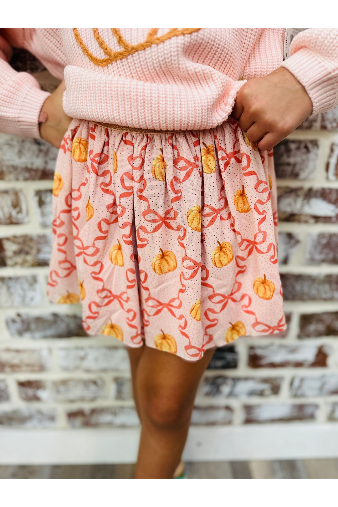 Youth pumpkin tutu with pink accent 