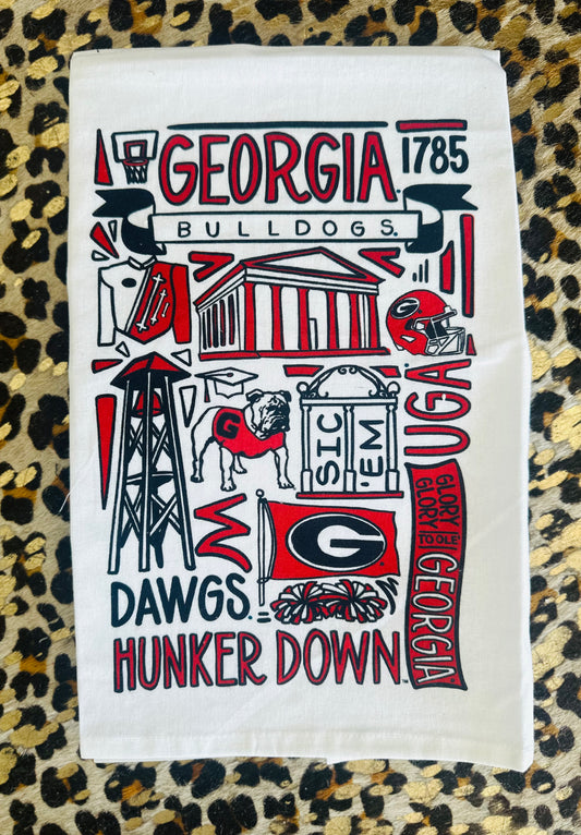 UGA Collage Tea Towel