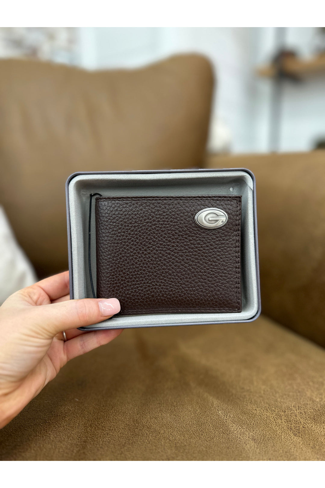 Leather Wallet Brown Pebble