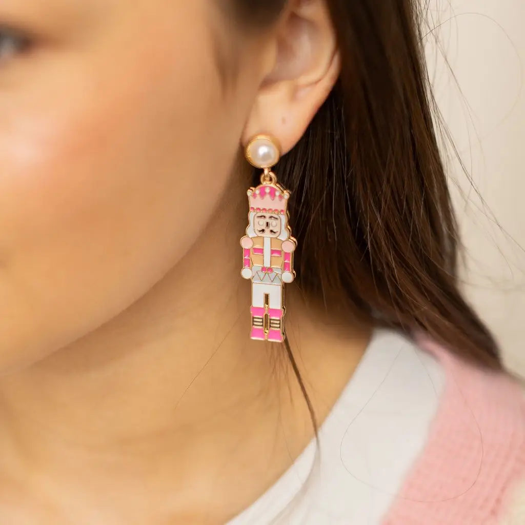 Pink Nutcracker Dangle Earrings