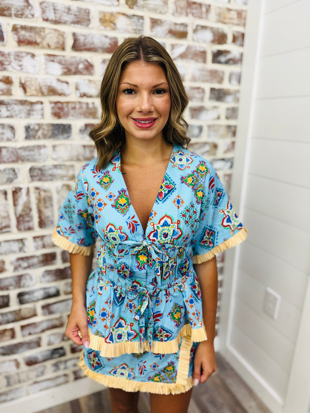 Blue Skies Fringe Top