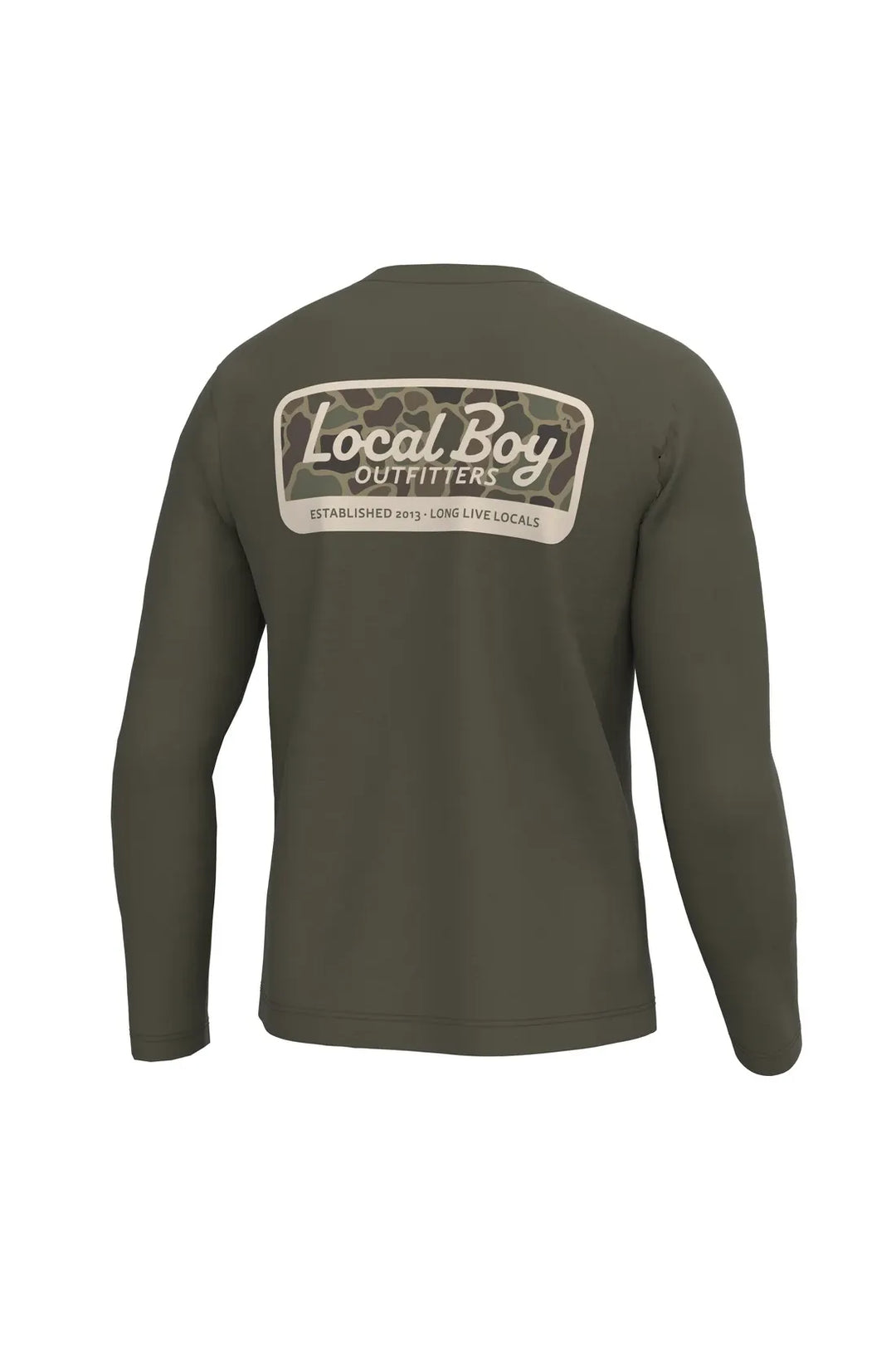 Local Boy | Brush Camo Mark Long Sleeve Heather Performance Shirt