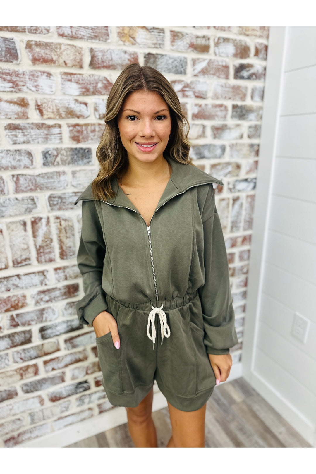 Long Sleeve Utility Romper