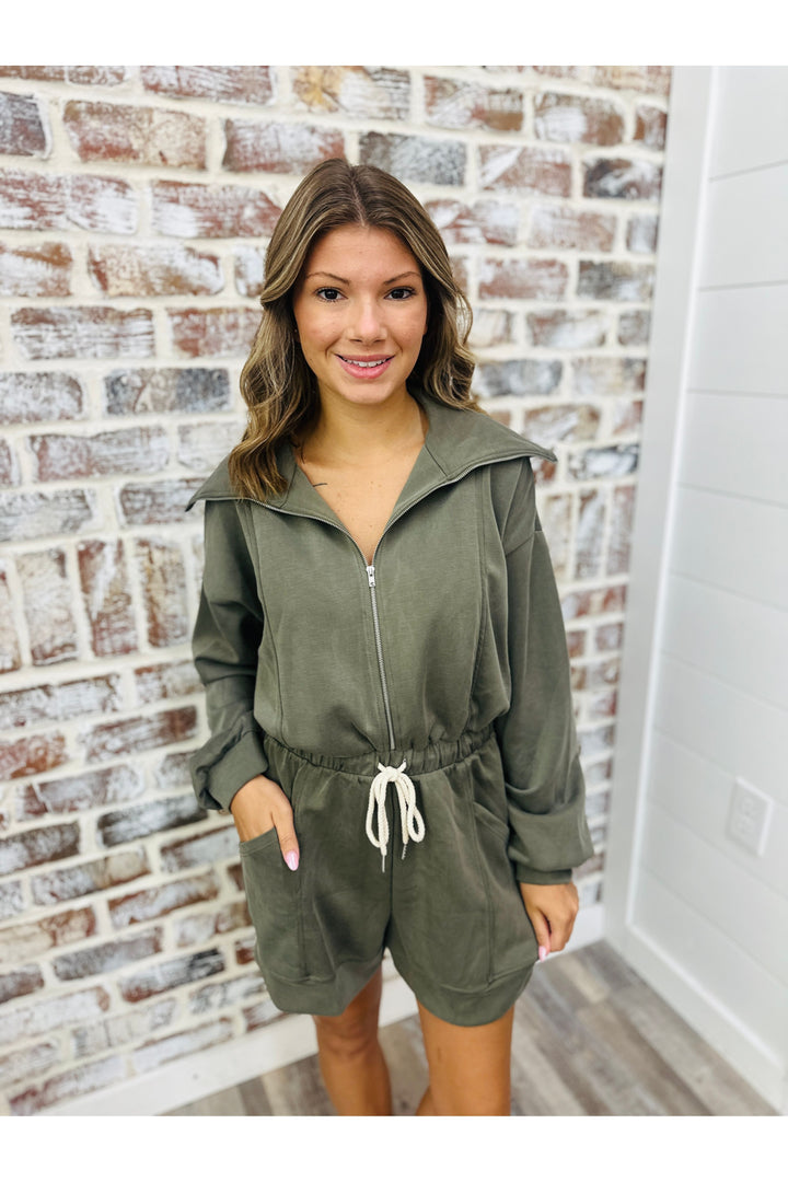 Long Sleeve Utility Romper