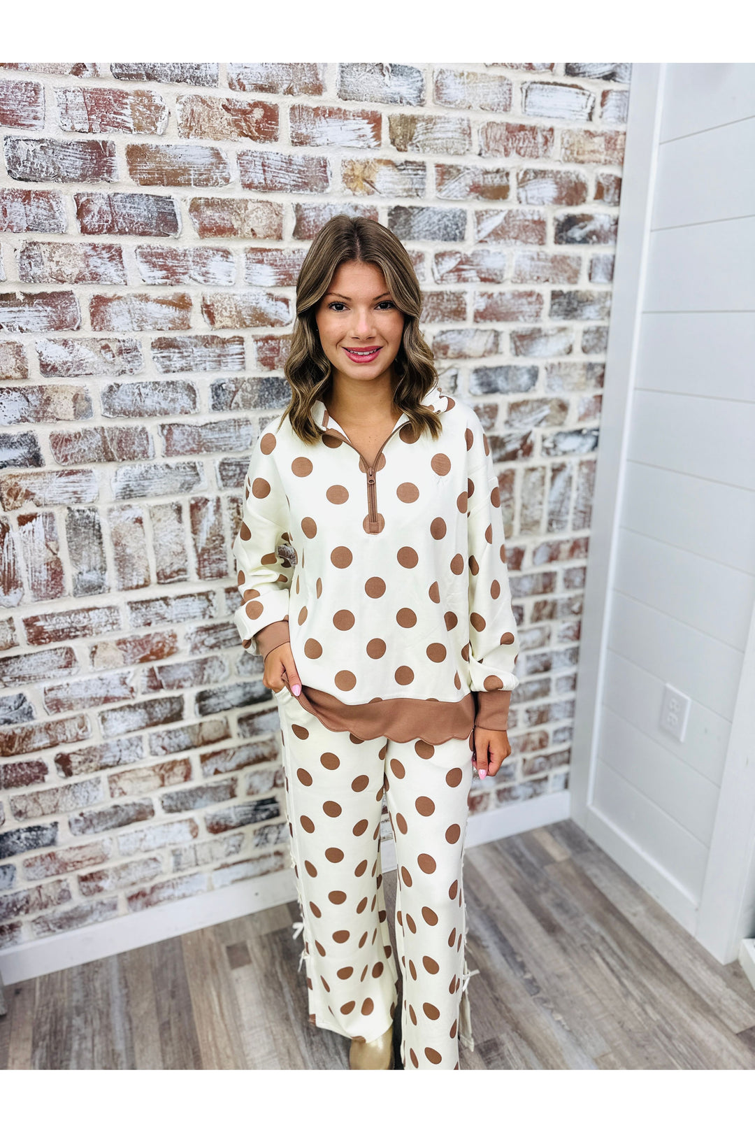 Brown Polka Dot Lounge Pants