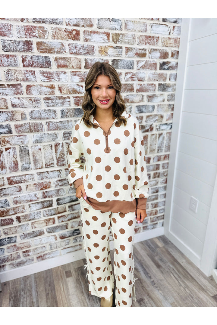 Brown Polka Dot Lounge Pants