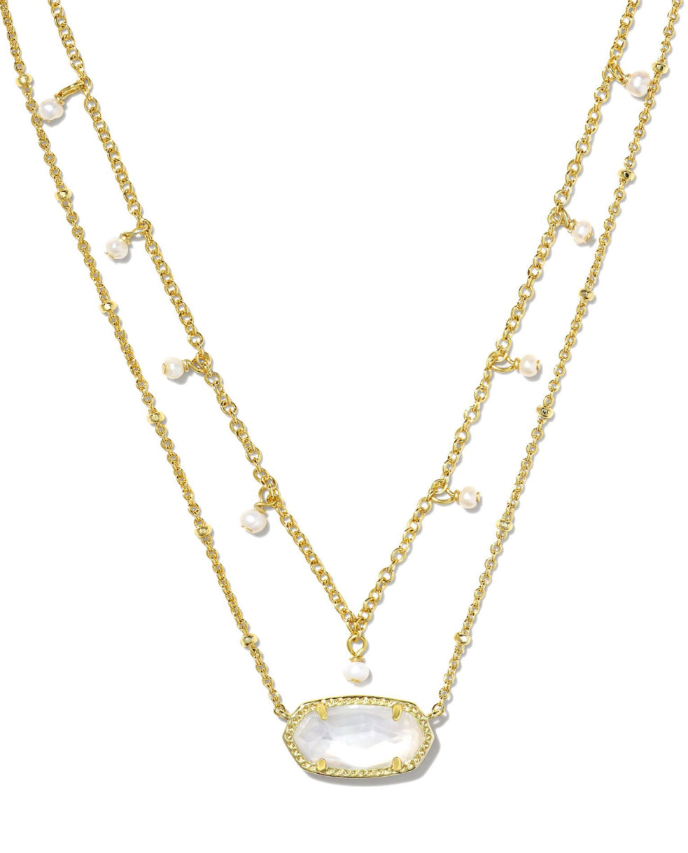 Kendra Scott| ELISA PEARL MULTI STRAND NECKLACE GOLD IVORY MOTHER OF PEARL