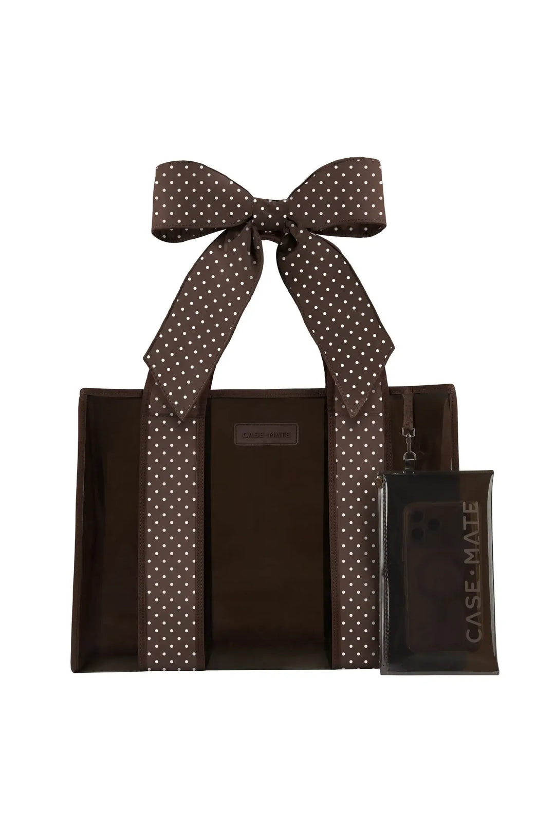 Case-Mate Espresso Polka Dot Bow Jelly Tote Bag