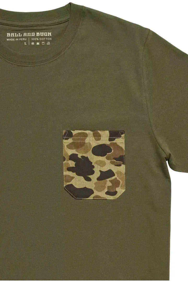 Ball & Buck~ POCKET TEE Olive