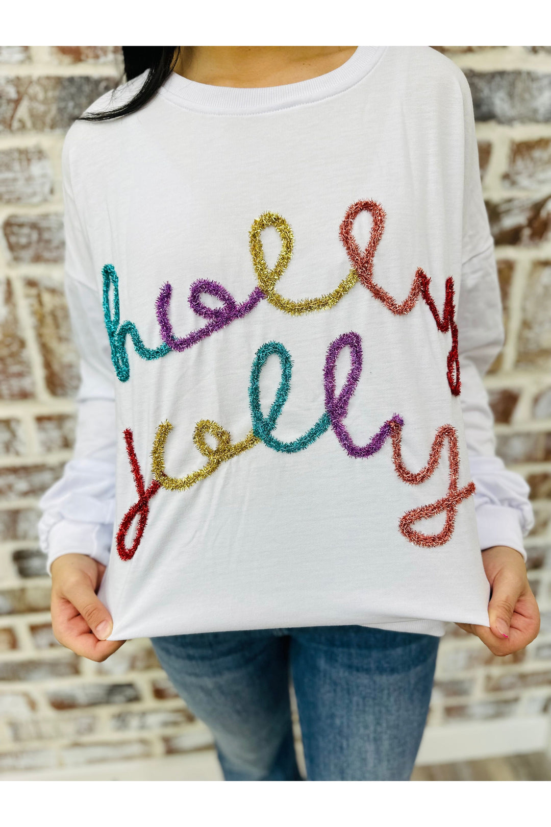 Holly Jolly Tinsel Sweatshirt