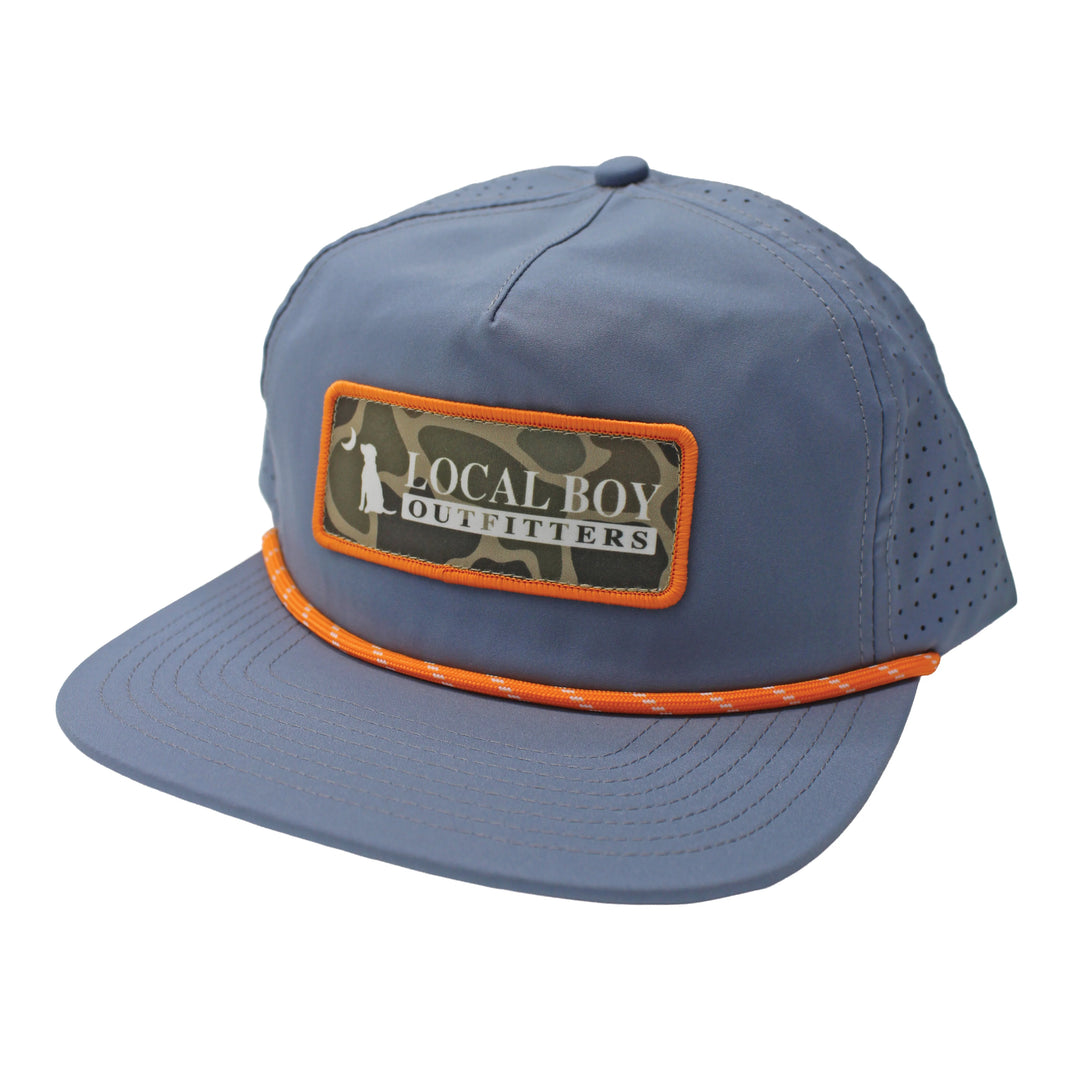 Local Boy| Brush Logo Patch Low Profile Perforated Rope Hat~ Light Slate