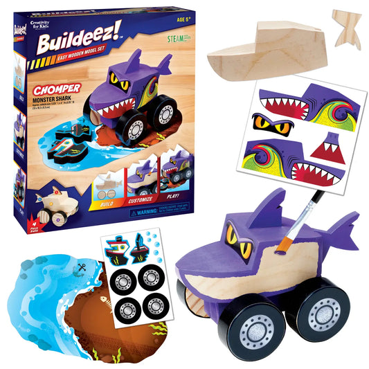 Buildeez! Chomper Monster Shark - Diy Wooden Craft Kit