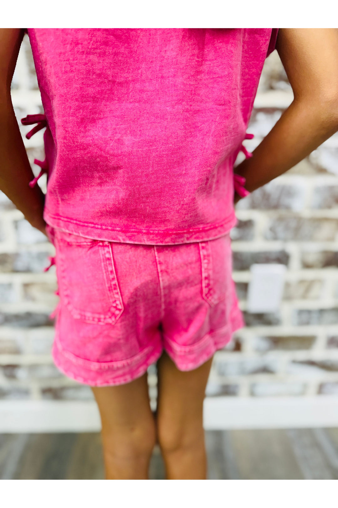 Girls Acid Wash Shorts