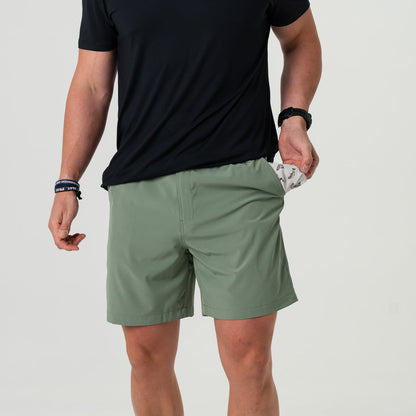 Burlebo | Everyday Short - Light Sage Fish Toss Pocket