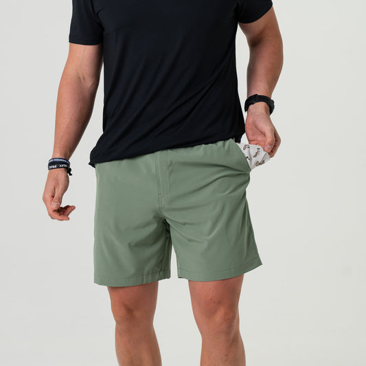 Burlebo | Everyday Short - Light Sage Fish Toss Pocket