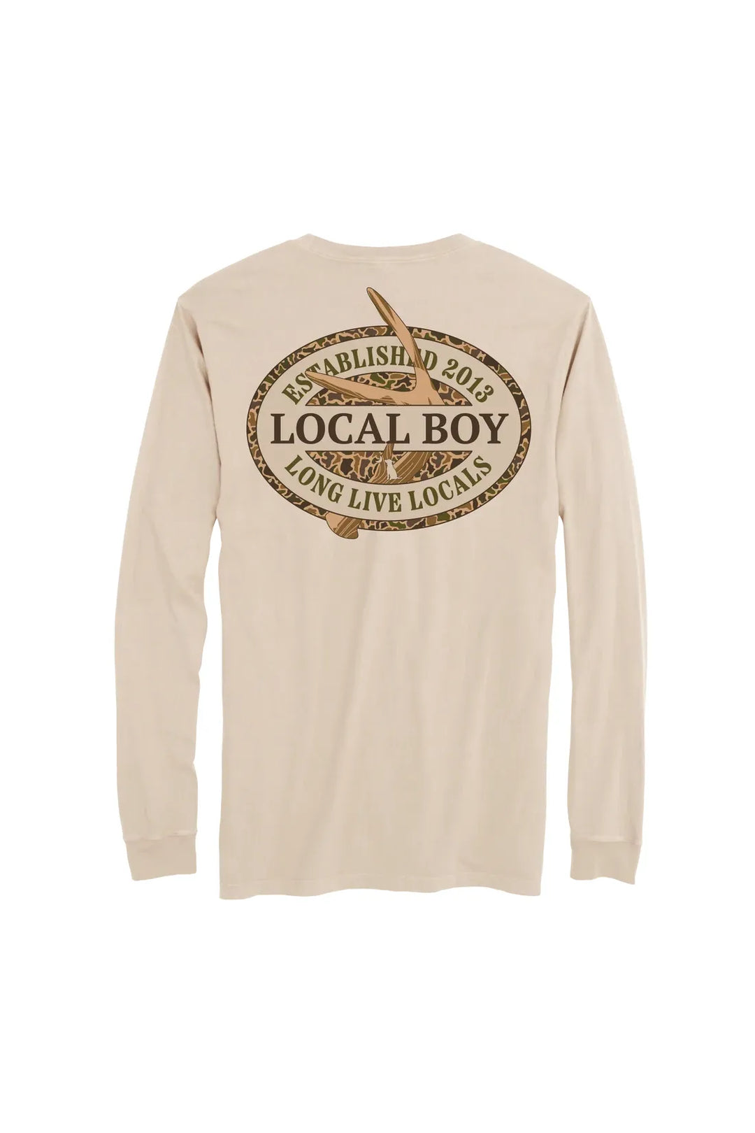 Local Boy | Old School Antler Oval Long Sleeve T-Shirt
