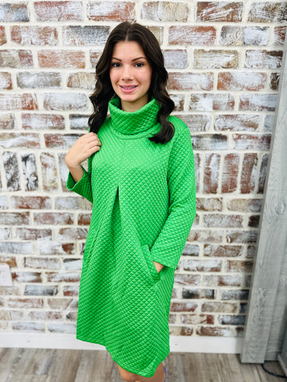 Green Vickie Quilted Dress