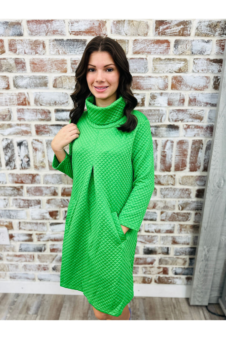 Green Vickie Quilted Dress