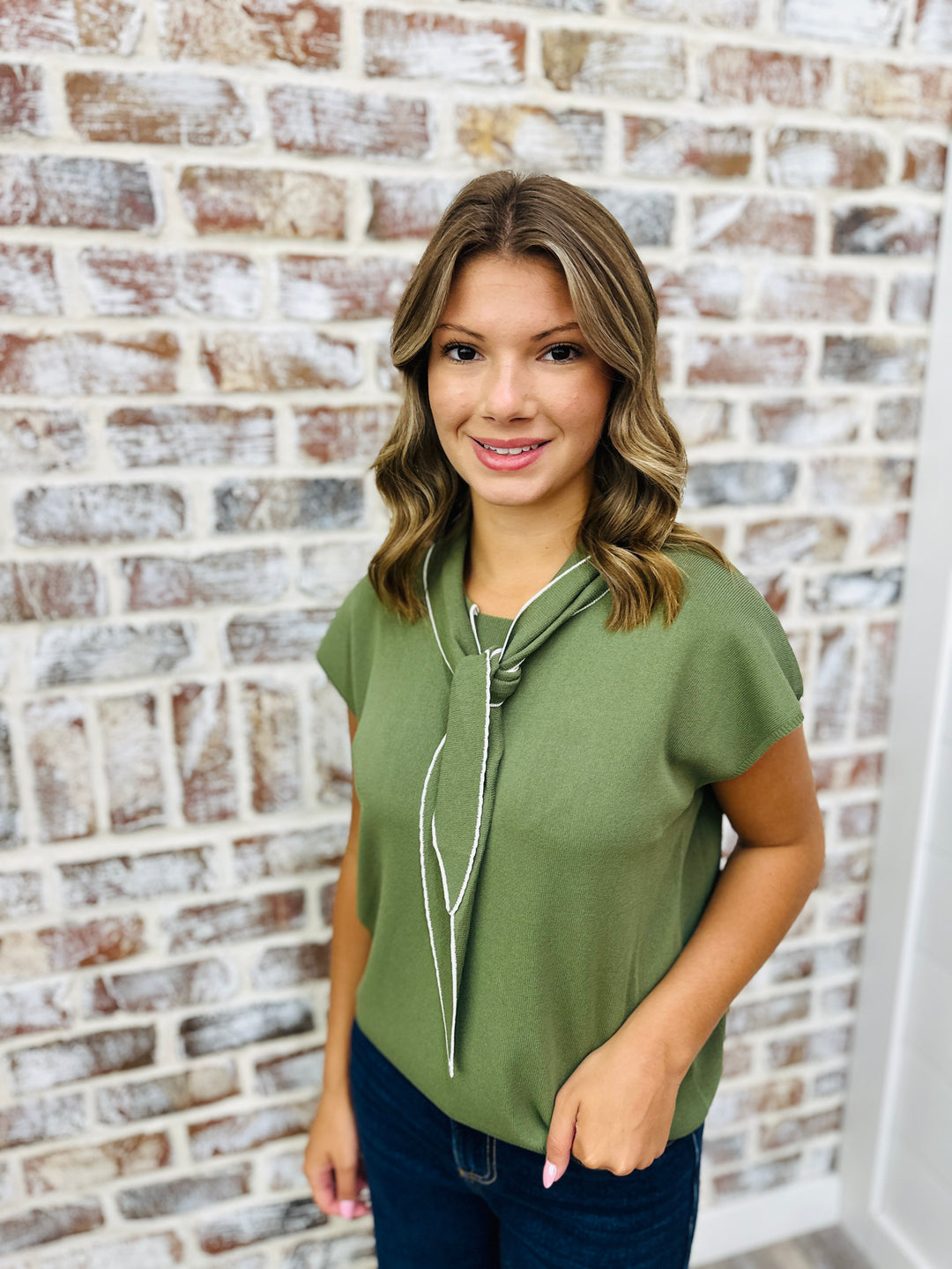 Olive Ties Top