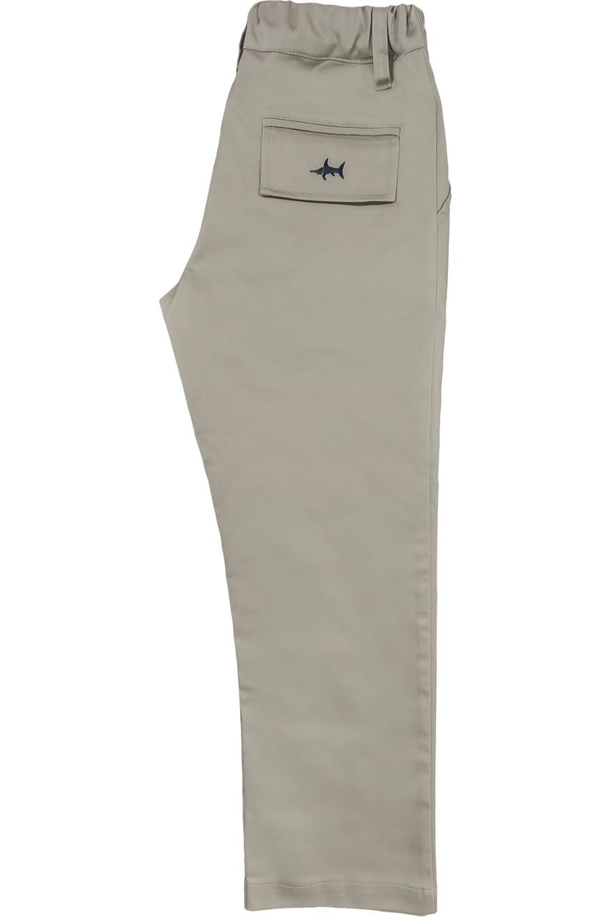 Youth Khaki Ponce Performance Pants with back detailed pocket.
