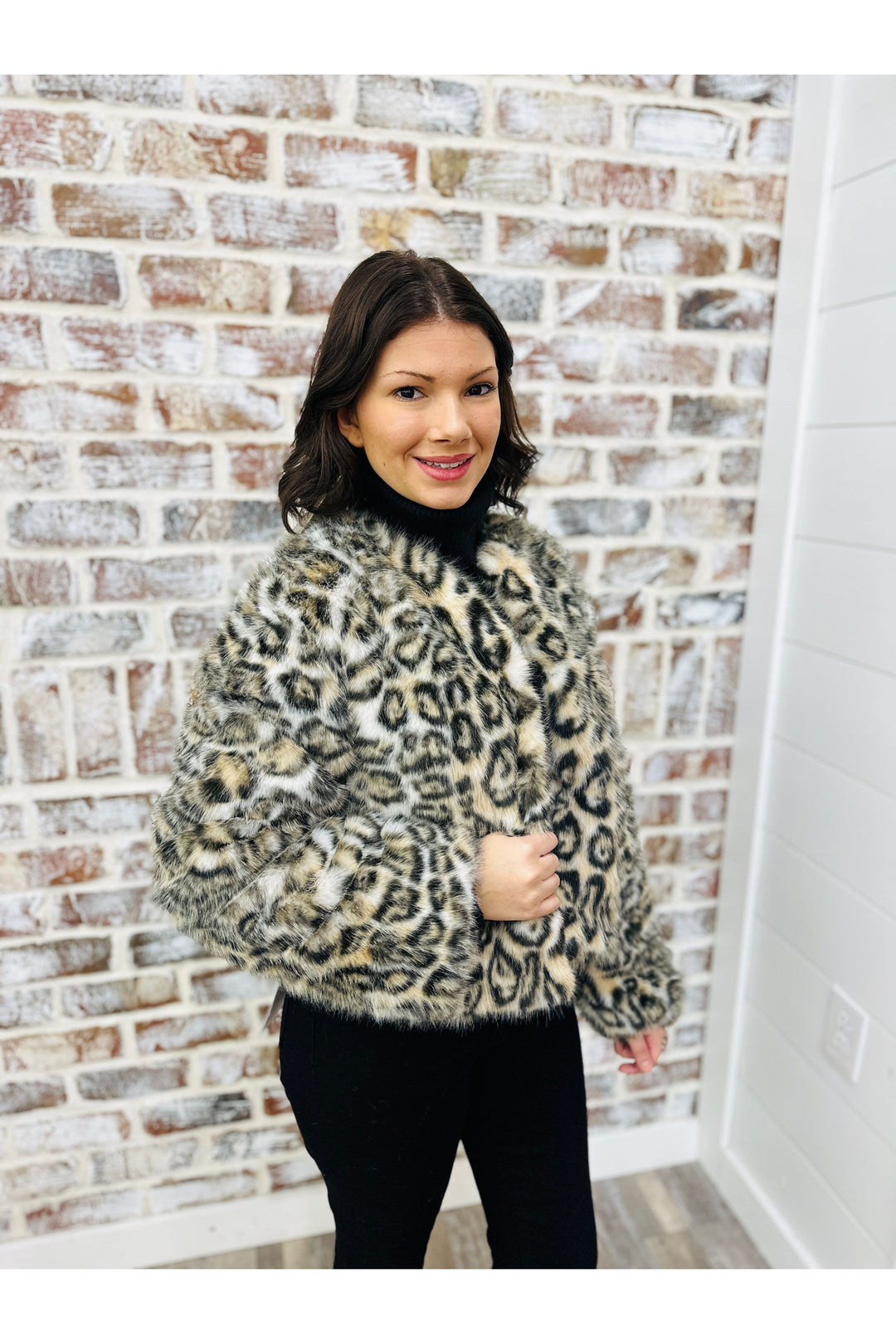 Leopard Print Fur Jacket