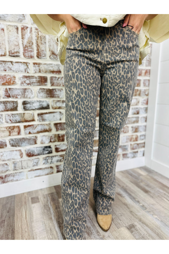 Cheetah Classic High Rise Straight Stretch Jean
